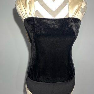 Elegant Black Velvet Bodysuit